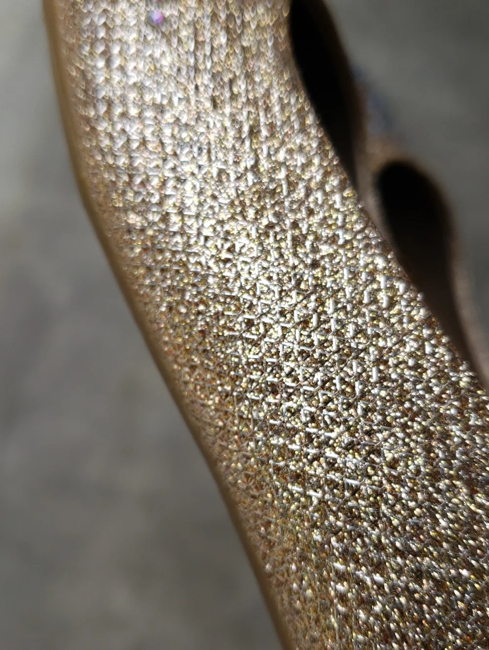 Gold Round Toe Flats with Rhinestones. Women's 6.5